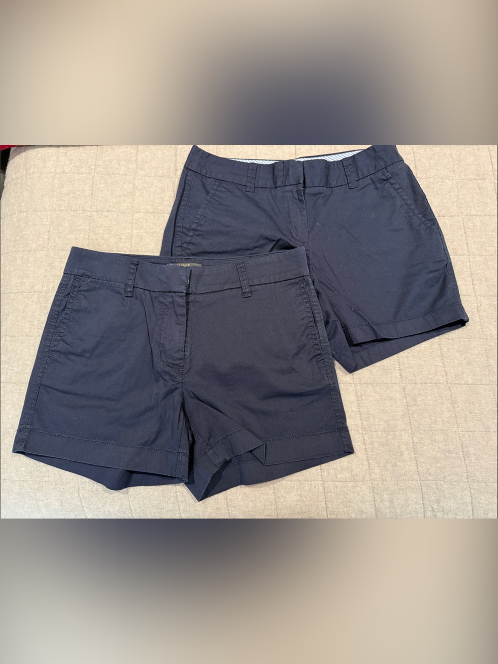 2 Women’s JCrew Navy Chino Shorts